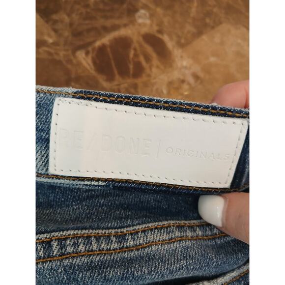 Re Done  frayed hem button fly skinny jeans. Wash-dusty destroy sz‎ 24 - Picture 9 of 10
